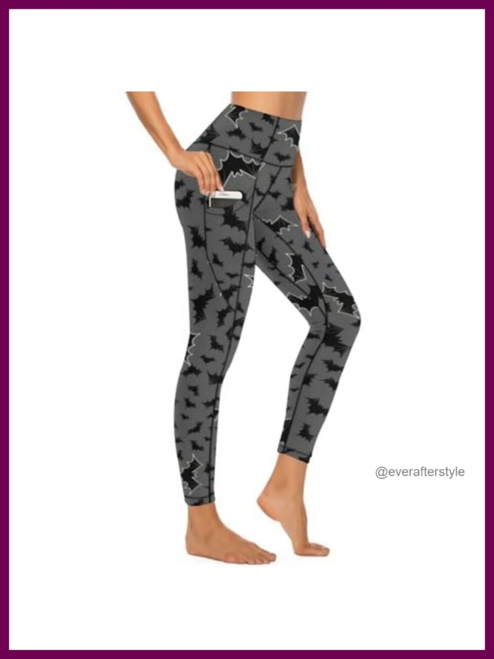 High Waisted Tummy Control Leggings with Pockets Floral Stretch Yoga Pants